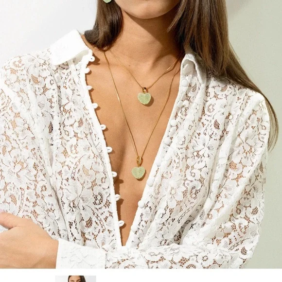 Jelly Heart - Pave Connector - Gold Plated - Pistachio- only 1 - Picture 3 of 3